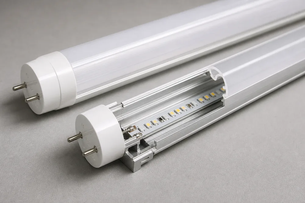 2026 LED T8 PC Надворешна цевка и внатрешно алуминиумско куќиште за OEM и склопување на цевка-светло со приватна етикета